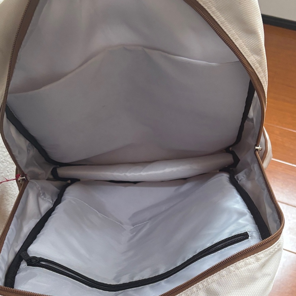 Elegant Cream and Brown Backpack - Picture 2 of 8